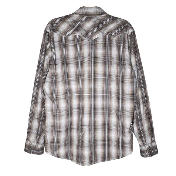 Volcom Mens Howdy Partner Western Long Sleeve Pearl Snap Shirt L Plaid Casual - Picture 2 of 7